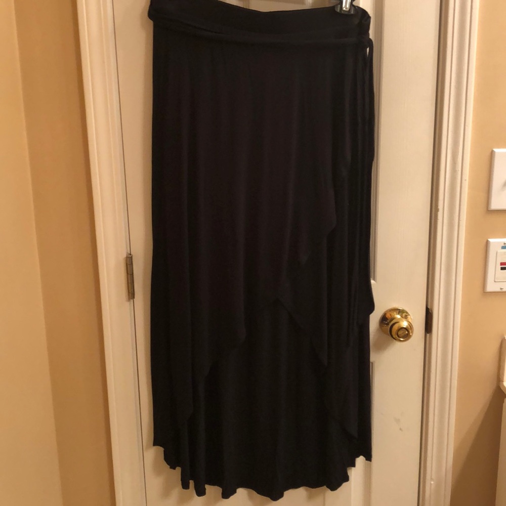 Hi-low wrap skirt